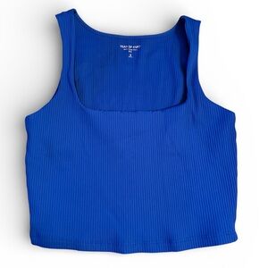 Year of Ours Ribbed Active Cami Blue Cropped Tank